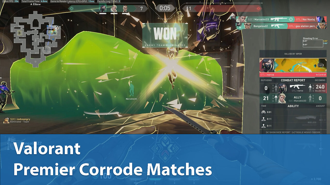 Premier Corrode Matches | Competitive 1W-0L | Premier 1W-1L | Valorant