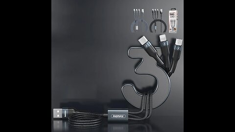 3-in-1 Charging Cable (1.2m), with Lightning, Micro & Type-C, 2A Output, for iOS & Android Devices