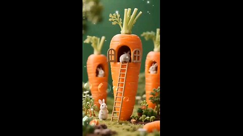 cute rabbits making juice