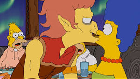 LOKI STOLE A KISS FROM MARGE IN FRONT OF HOMER _ THE SIMPSONS