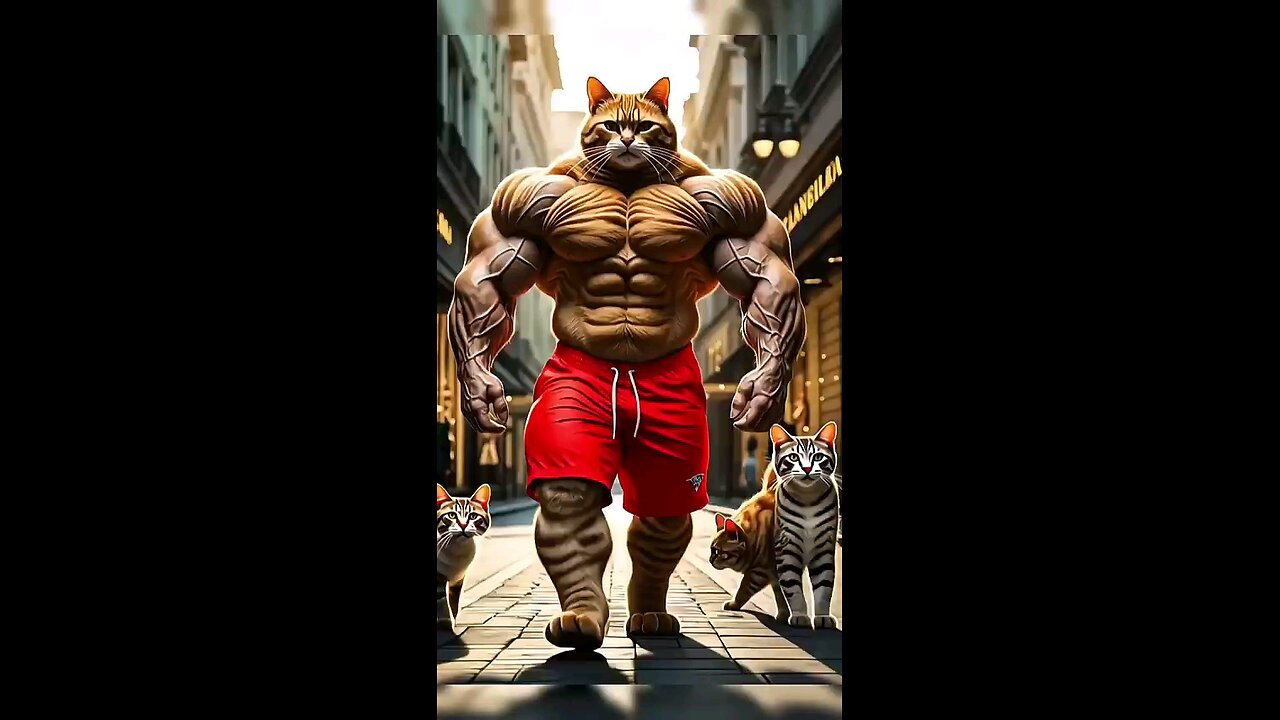 Weak cat turned into muscular cat