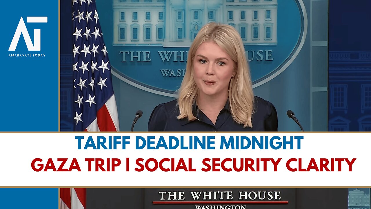 Tariff Bombshell & Gaza Trip: Karoline Leavitts Press Briefing | US Politics | Amaravati Today