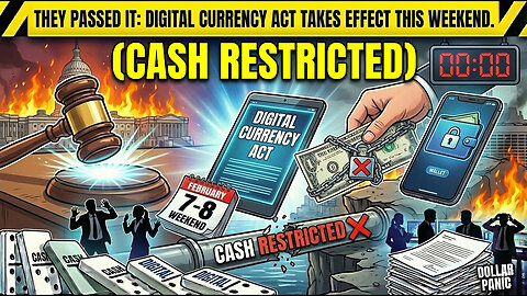 THEY PASSED IT - Digital Currency Act Takes Effect This Weekend. (Cash Restricted)