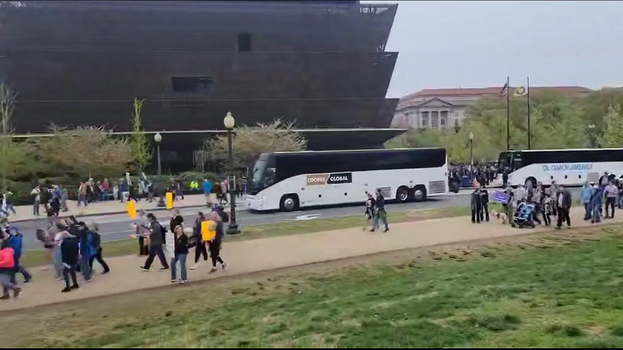 Protesters busted being bused in to protest