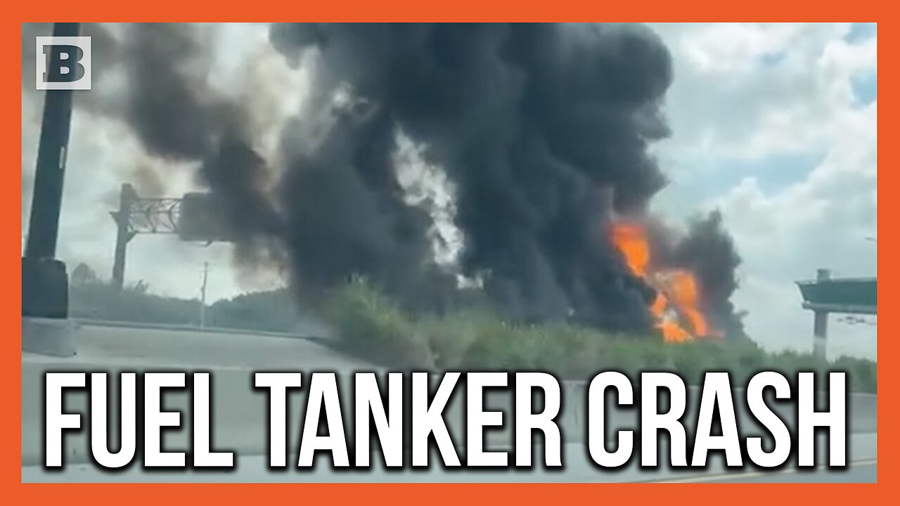 Fire Rages After Fuel Tanker Crashes Into Transit Bus