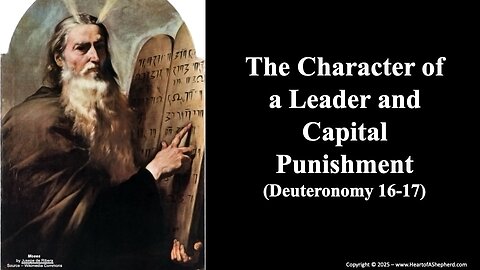 The Character of a Leader and Capital Punishment (Deuteronomy 16-17) from www.HeartofAShepherd.com.