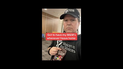 Got to have my M&M’s whenever I leave home #mandms #voicesforvoices #voicesforvoicespodcast