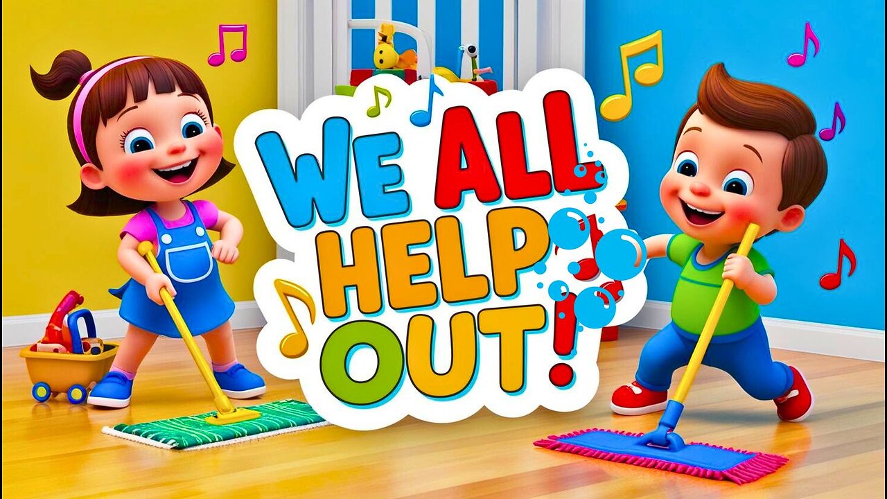 🧹🎶 We All Help Out! | Kids Helping Song | Teamwork & Responsibility for Toddlers & Preschoolers 🎶🧽