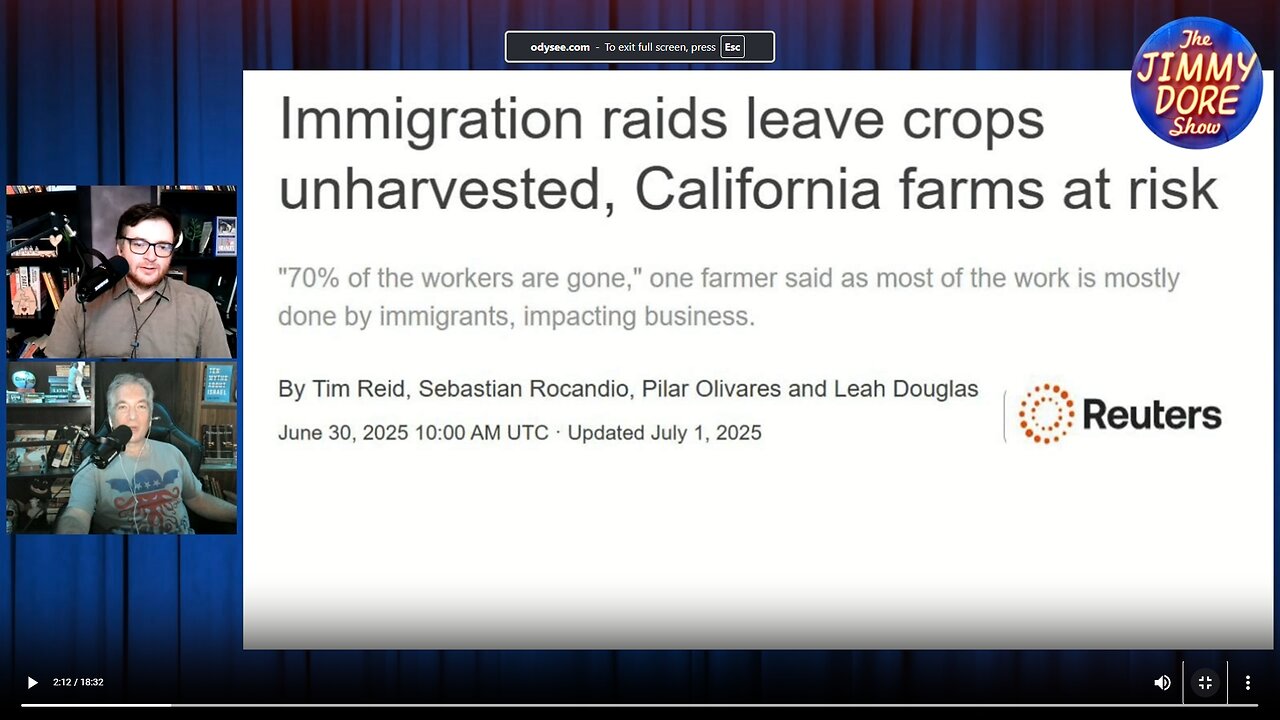 Unharvested California crops at risk after farm raids▮The Jimmy Dore Show
