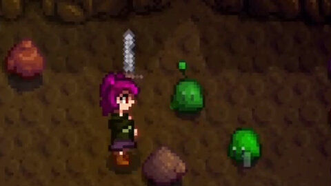 1 Sword 🗡️ vs 2 Slimes 👾👾 - Stardew Valley Clip