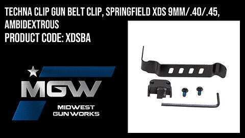 Techna Clip Gun Belt Clip, Springfield XDS 9mm/.40/.45, Ambidextrous - XDSBA