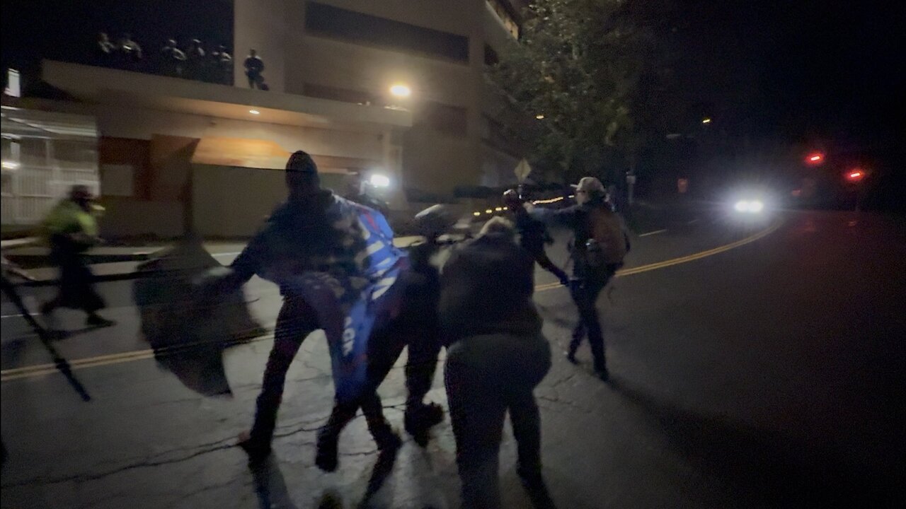 Fight Breaks Out by Portland ICE Facility, Federal Agents Intervene with Pepper Balls