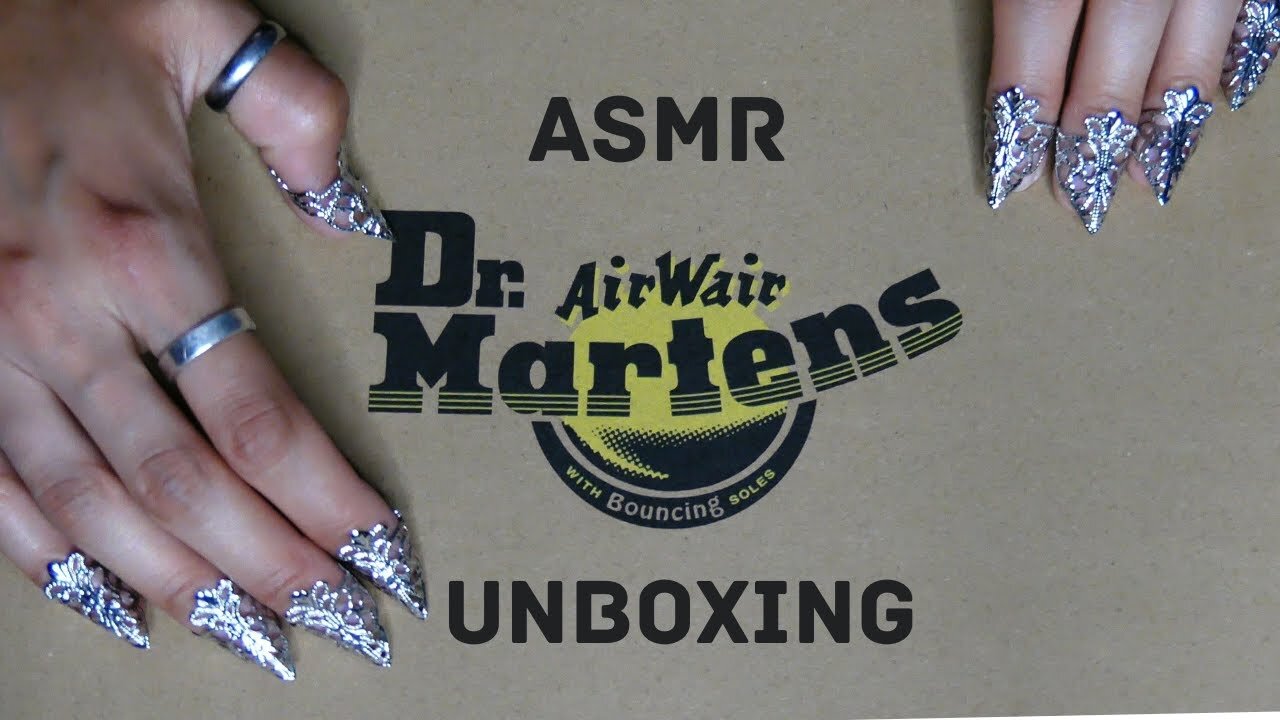 ASMR Dr. Martens Shoes Unboxing (no talking, scratching, tapping, crinkles, leather & rubber sounds)