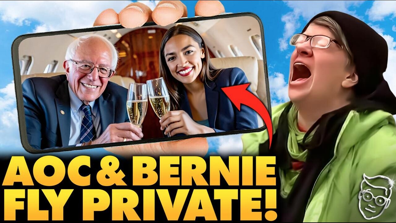 Libs FREAK as Undercover Camera Catches AOC & Bernie in a $32M Private Jet to 'Fight the Rich' Rally