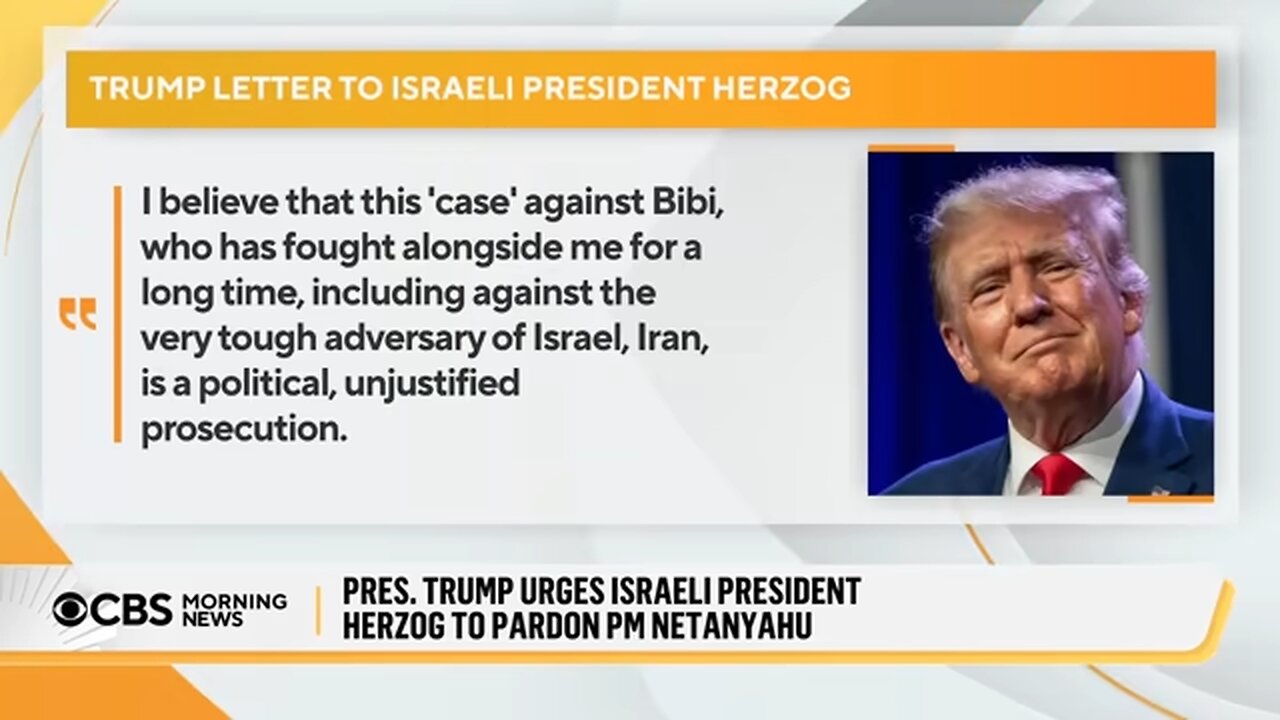Trump urges Israel's president to pardon Benjamin Netanyahu