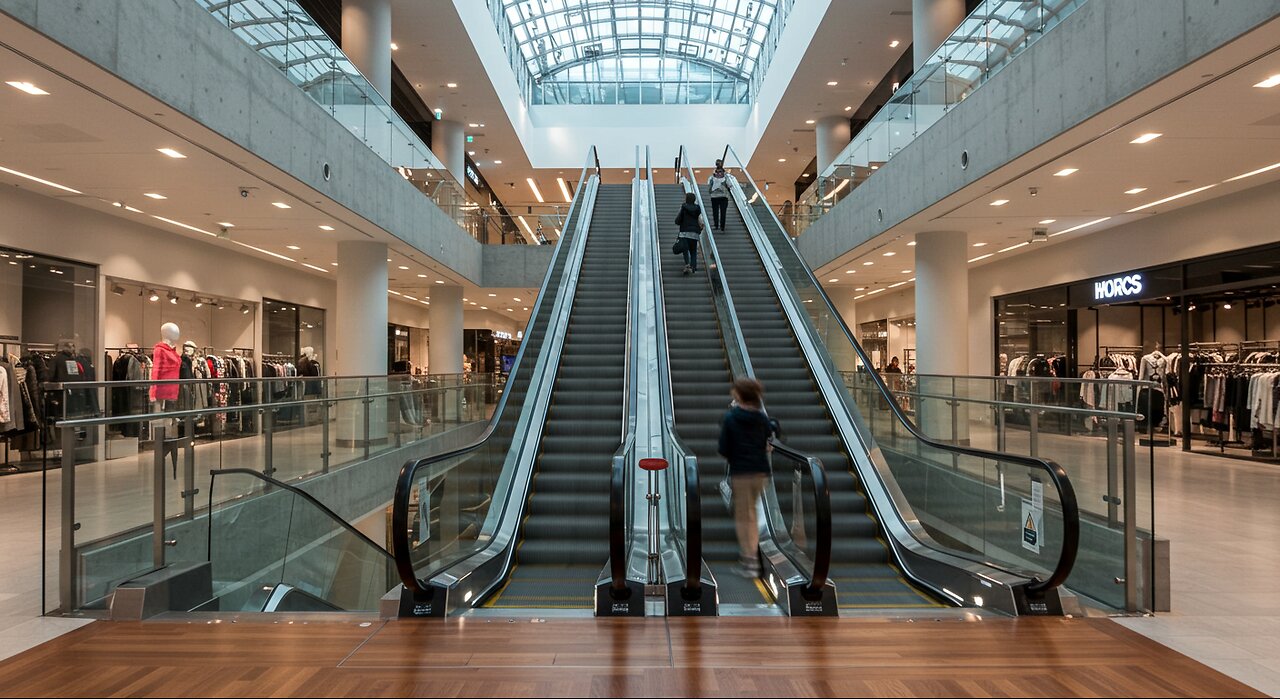 The Escalator is Moving in the Mall