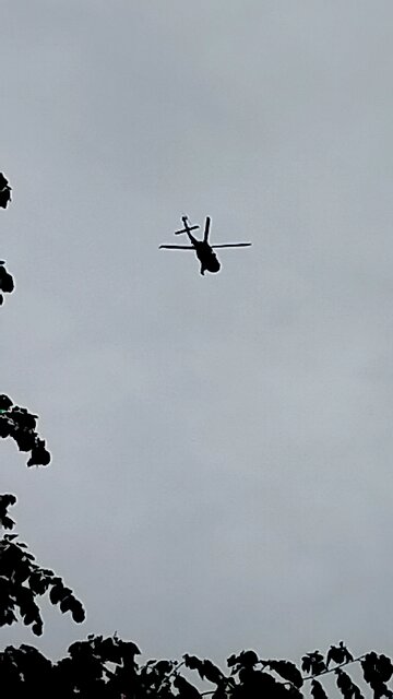 Helicopter flying over