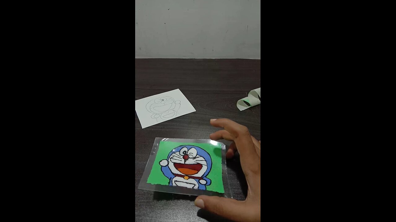 Doreamon Painting on transperent sheet