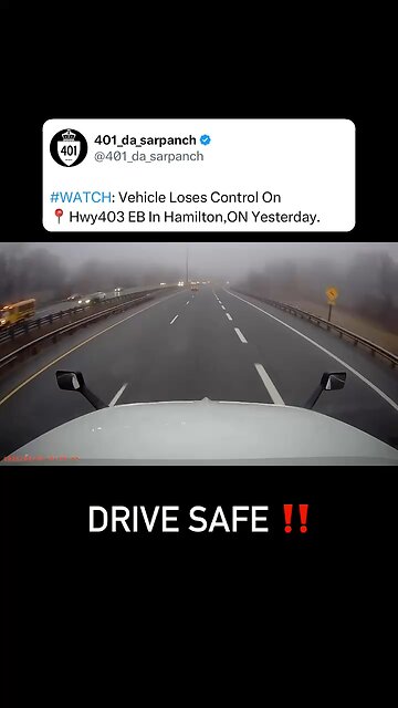 Vehicle Loses Control In Hamilton Ontario