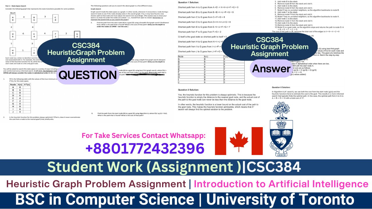 Student Work(Assignment)|CSC384 Introduction to AI – Heuristic Pathfinding Work Video |UofT