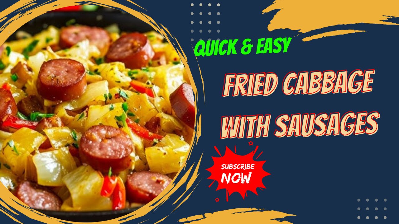 Fried Cabbage With Sausages and Bacon is so delicious! Recipe from Global Kitchen Delights!