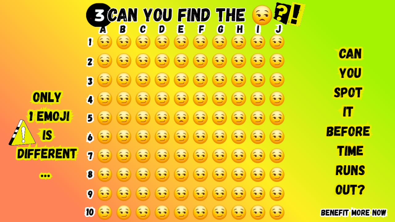 Can you find the different emoji? (P.10) ? 😒