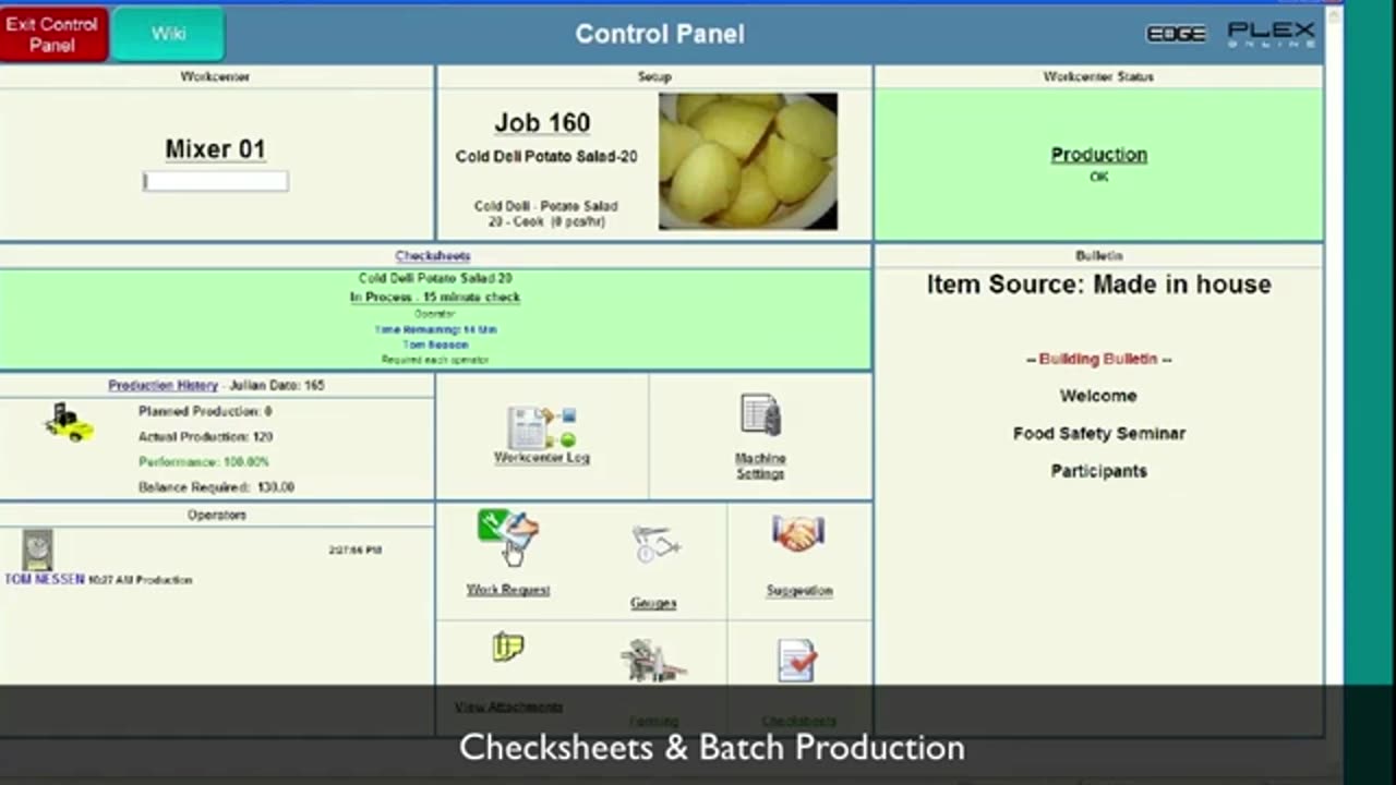 SCM201 - Gemach MOOC - Plex Manufacturing Cloud - Checksheets and Batch Production c. 2012