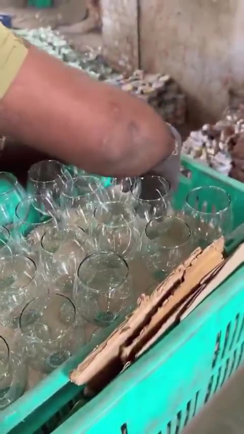Wine Glass Making in Factory