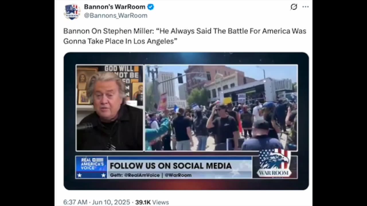 Steve Bannon Quoting Stephen Miller - Battle For America Starts in Los Angeles