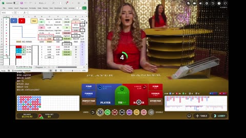 Live Baccarat - 34 units won in 69 minutes with 52.1% hit rate and 0 units drawdown.