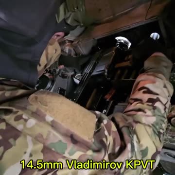 The interior of a BTR-80 and operation of the KPVT heavy machine gun.