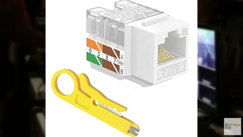 VCE Cat6 RJ45 Keystone Jacks UL Listed 50-Pack, Punch Down Ethernet Wall Jack 90
