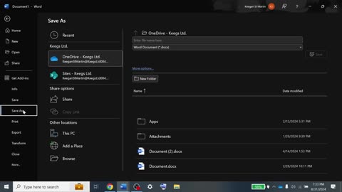 Saving Microsoft Word from desktop version Microsoft SharePoint