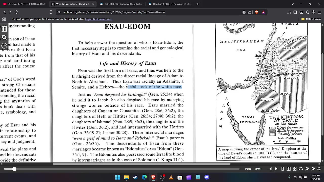 YES ESAU EDOM IS THE SO CALLED WHITE MAN