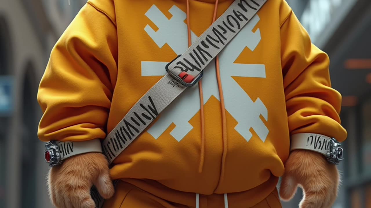 Orange Cat Turns City into Runway | Off-White Takeover