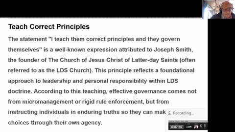 By Living the Gospel - Teaching Correct Principles - We Learn to Govern Ourselves as God Does-9-5-25
