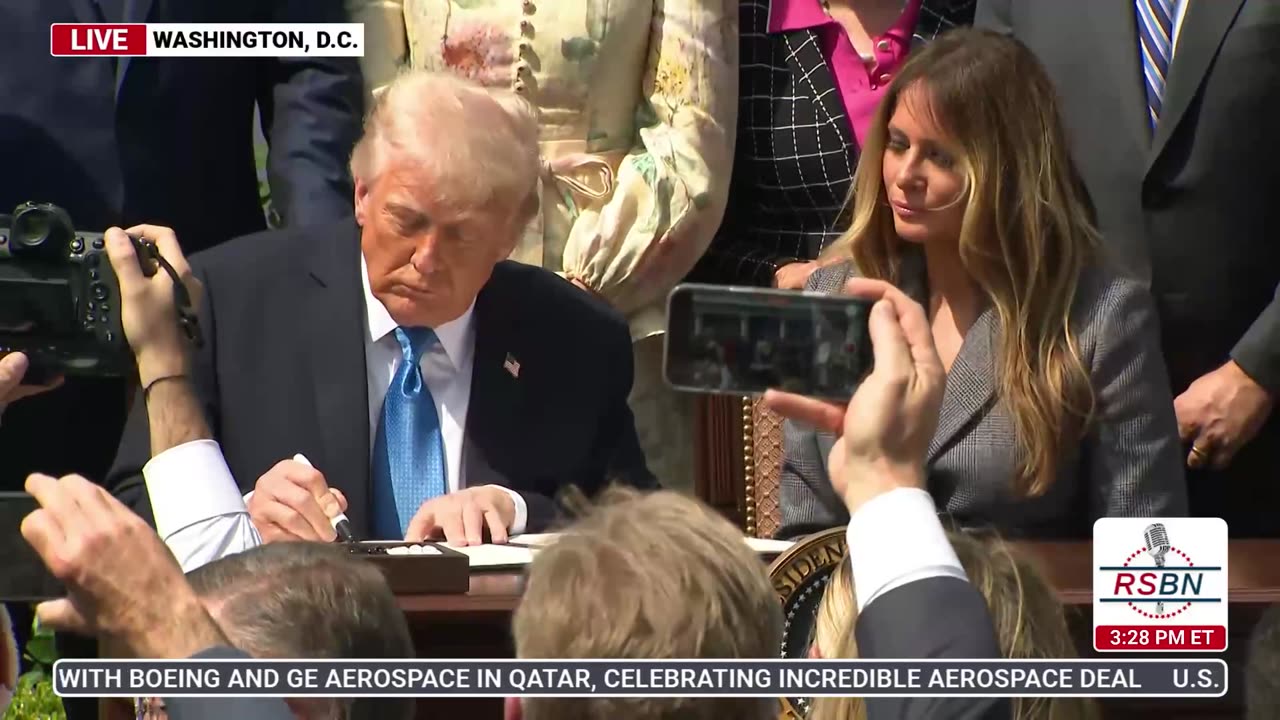 WATCH: President Trump signs "Take It Down Act" into law.