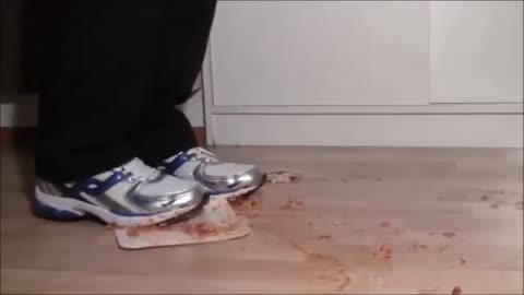 Stomping Pizza with Sneakers - Male Content