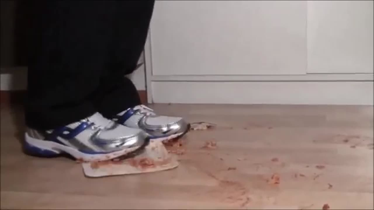 Stomping Pizza with Sneakers - Male Content