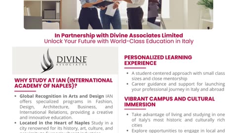 Design Your Future at IAN Italy with Divine Associates