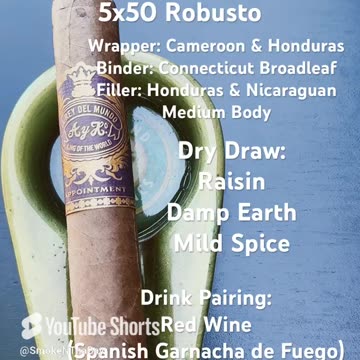 El Rey Del Mundo Appointment 5x50 Robusto #Short #Shorts #CigarOfTheDay #AppletonEstate #Rum