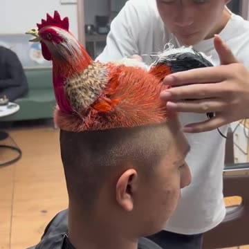 Chicken hairstyle is the latest trend.hd