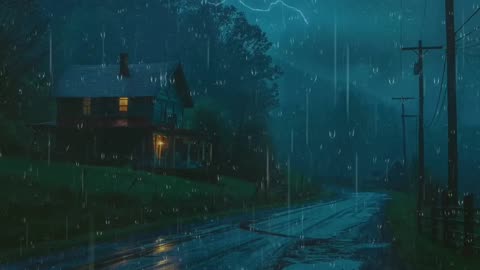 Rain Falling Outside the House