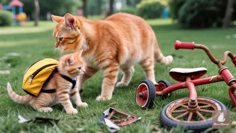 Mama Cat Trims Fur on the Farm and Makes Tiger Hat For Kittens At Home🐾🎩🐯_5 really