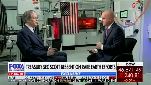 Scott Bessent is currently holding the FIRST USA-produced rare earth magnet in 25 years