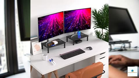 EVOOMI Back Saver Monitor Stand for Desk - 2 Pack Monitor Riser - Anti-Skid HD Hexagonal S