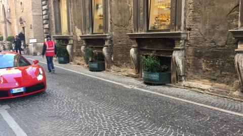 Departure from Pesaro of the Mille Miglia Ferrari