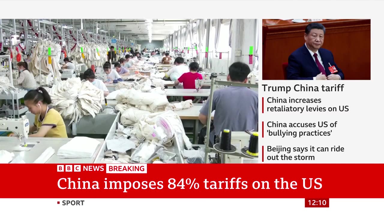 China imposes 84% tariffs on the US