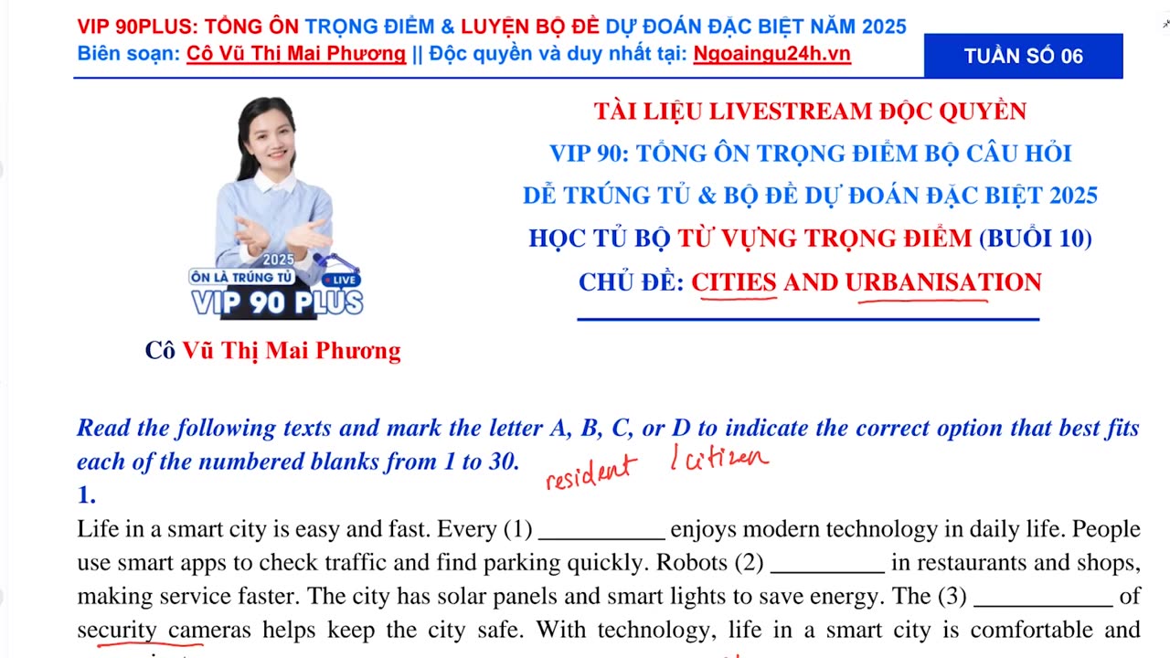 11. Học tủ bộ Từ vựng trọng điểm theo chủ đề (Buổi 10)