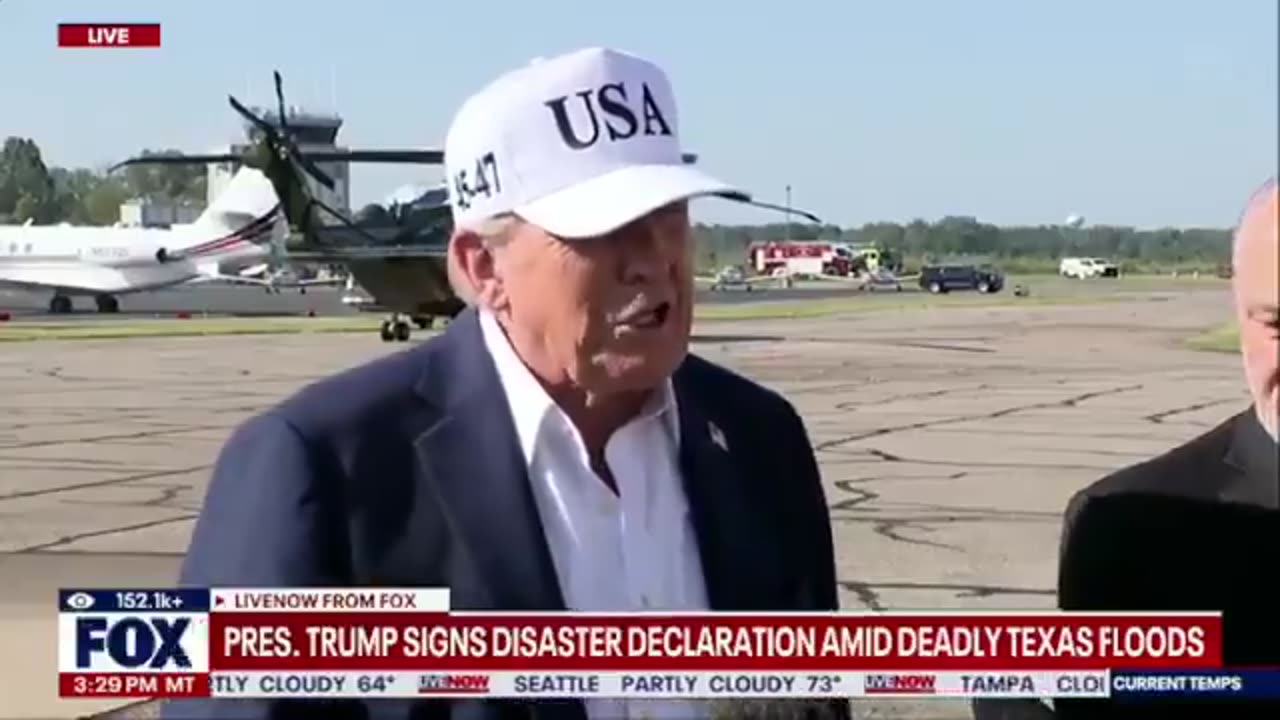 TRUMP SAYS HE WILL PROBABLY VISIT TEXAS ON FRIDAY AFTER DEADLY FLOODS